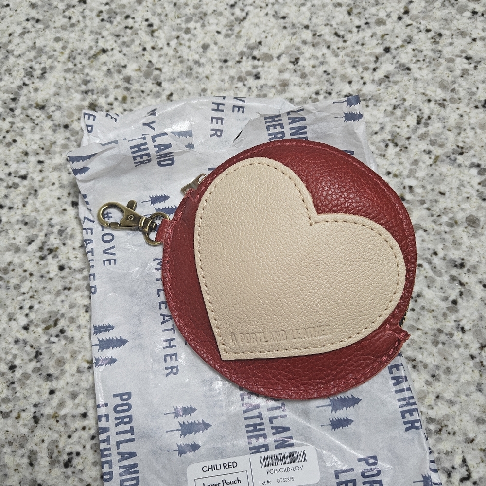 Portland leather Lover Pouch (Chili Red)